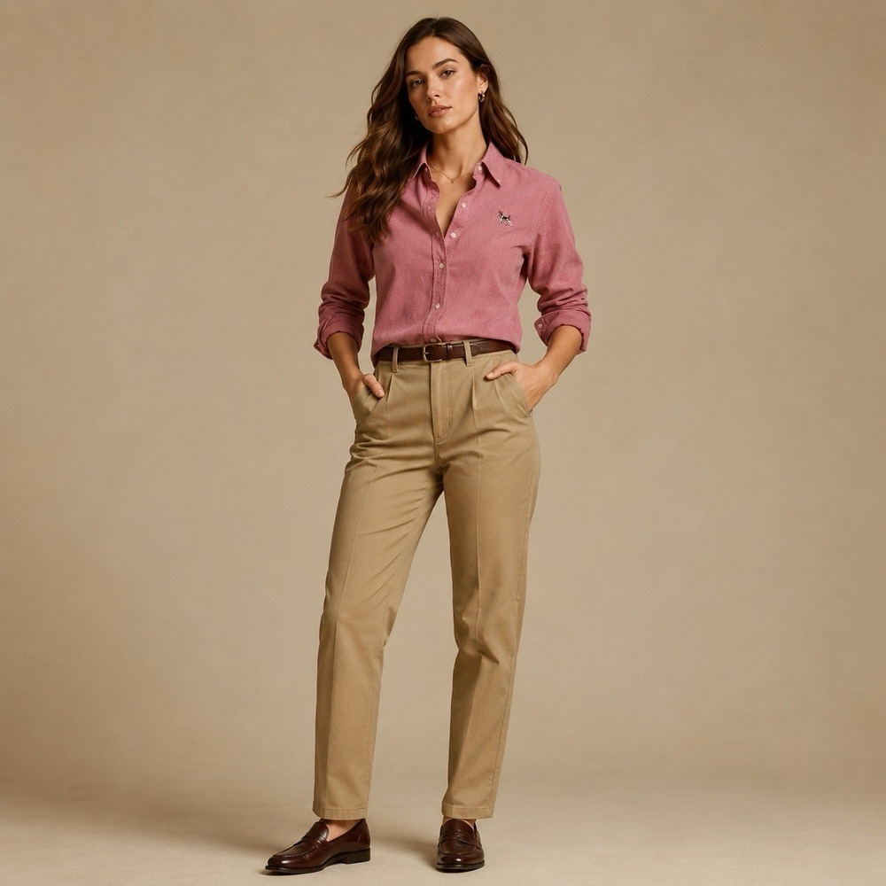 Vtg Ralph Lauren Sport Button Up Shirt Slim Fit Oxford Terrier Womens Sz 8 RARE